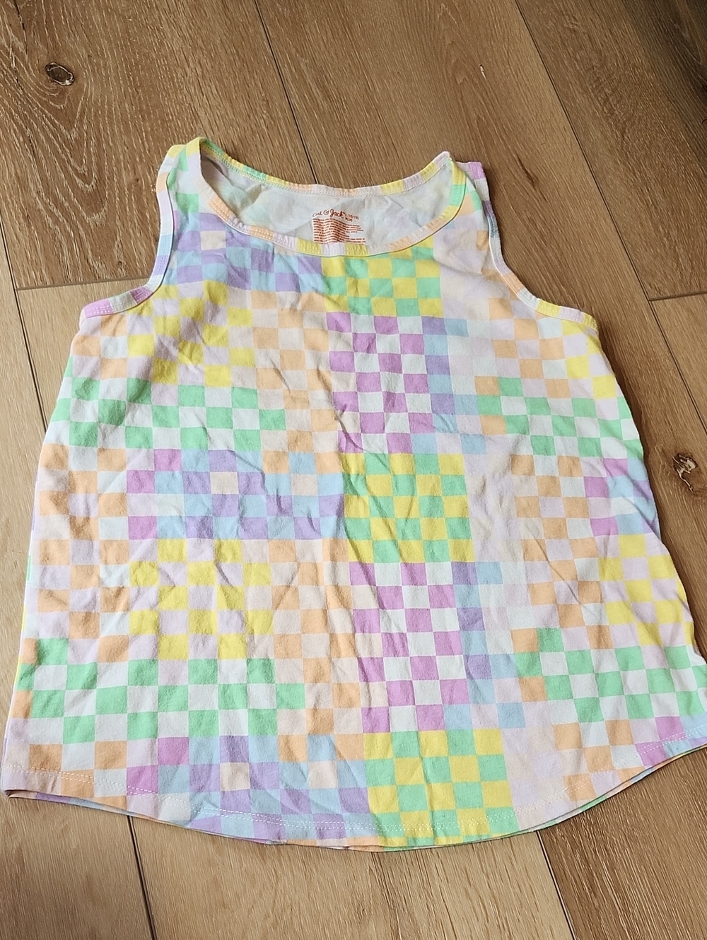 Cat & Jack Pastel Checkered Tank Top - Large 10/12 Plus